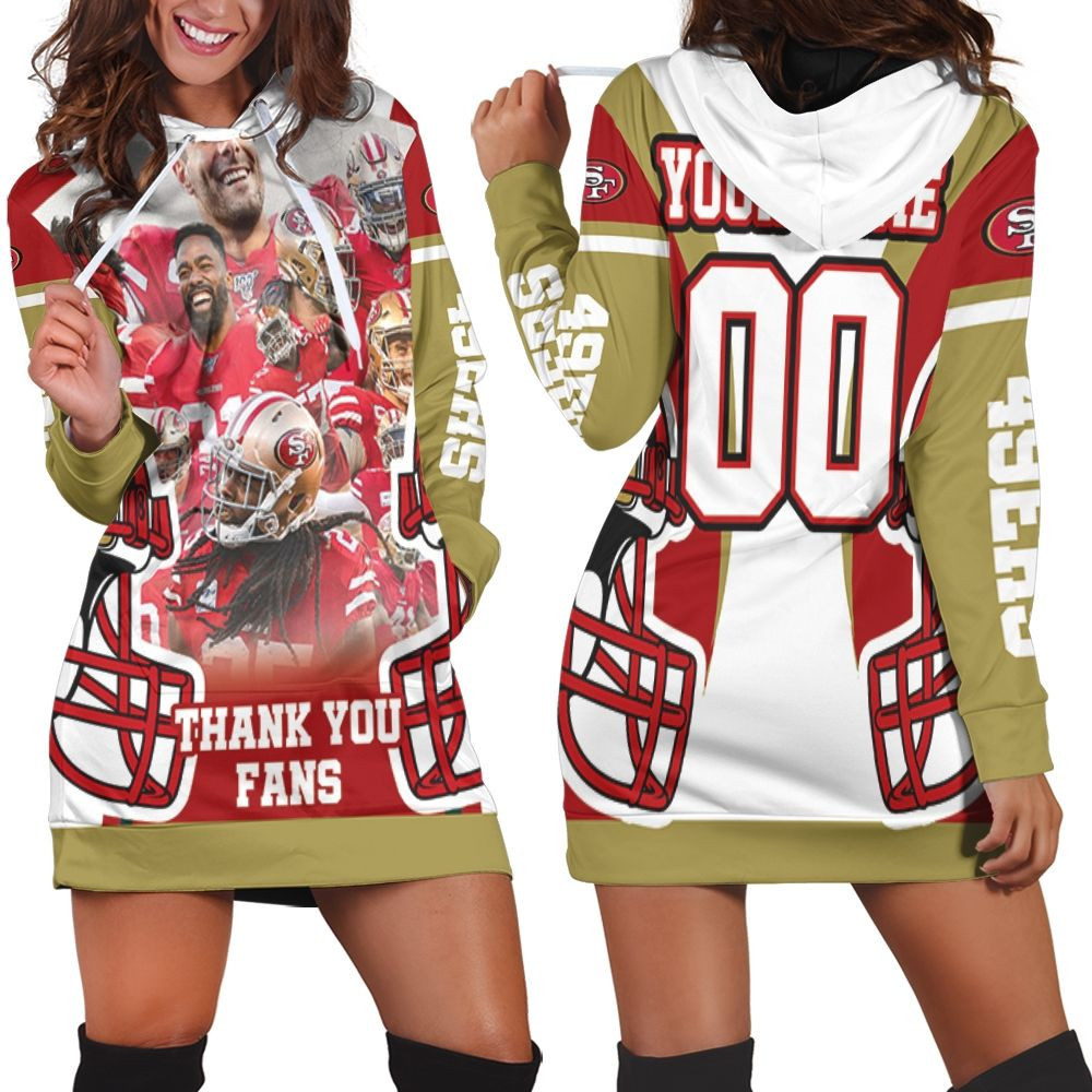 San Francisco 49ers 2021 Thank You Fans Personalized Hoodie Dress Sweater Dress Sweatshirt Dress