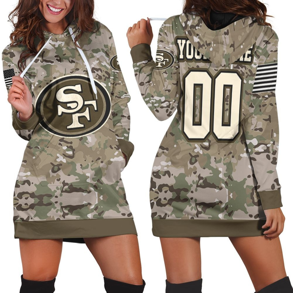 San Francisco 49ers Camouflage Veteran 3d Hoodie Dress Sweater Dress Sweatshirt Dress