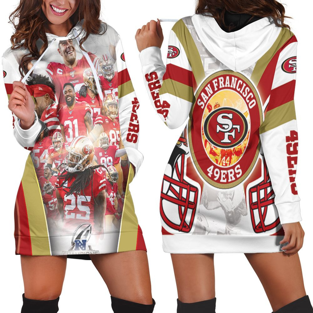 San Francisco 49ers Champions Nfc West Division Super Bowl 2021 Hoodie Dress Sweater Dress Sweatshirt Dress