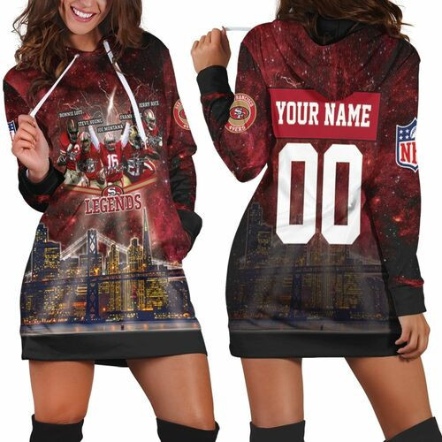 San Francisco 49ers City Night Light Galaxy Signed 3d Hoodie Dress Sweater Dress Sweatshirt Dress