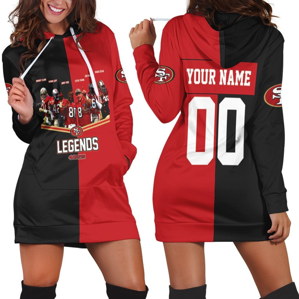 San Francisco 49ers Legends Signed 3d Hoodie Dress Sweater Dress Sweatshirt Dress