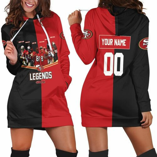 San Francisco 49ers Legends Signed Personalized Hoodie Dress Sweater Dress Sweatshirt Dress