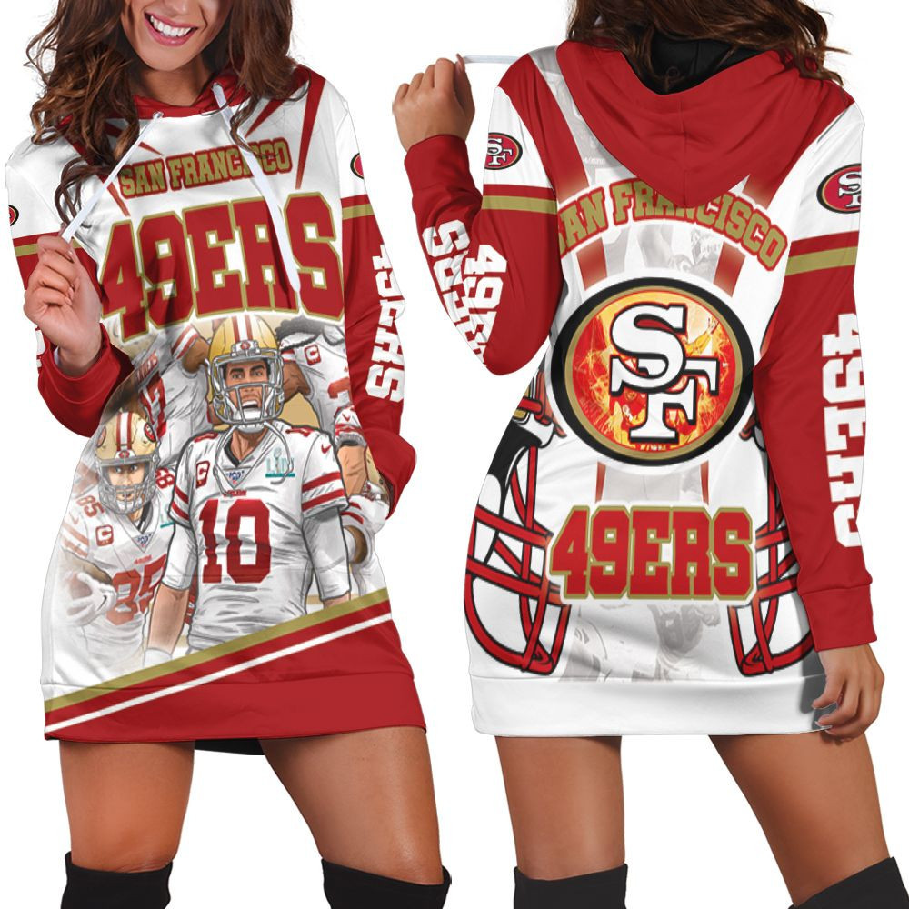 San Francisco 49ers Nfc West Division 2021 Super Bowl Hoodie Dress Sweater Dress Sweatshirt Dress