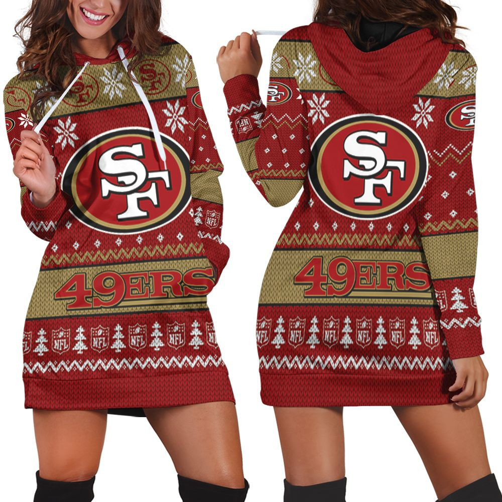 San Francisco 49ers Nfl Ugly Christmas 3d Hoodie Dress Sweater Dress Sweatshirt Dress