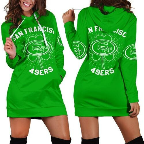 San Francisco 49ers St Patricks Day Hoodie Dress Sweater Dress Sweatshirt Dress 3d All Over Print For Women Hoodie