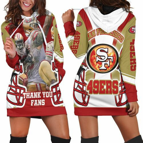 San Francisco 49ers Thank You Fans Hoodie Dress Sweater Dress Sweatshirt Dress