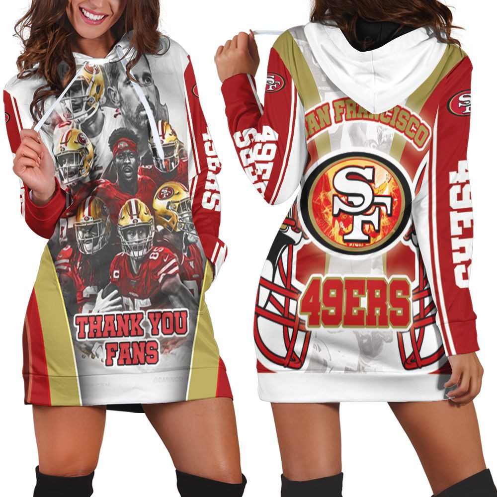 San Francisco 49ers Thank You Fans Nfc West Division Super Bowl 2021 Hoodie Dress Sweater Dress Sweatshirt Dress