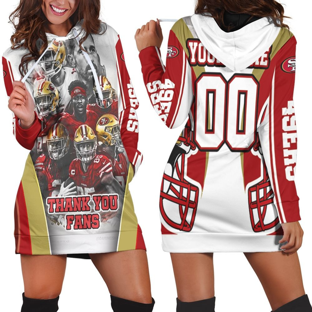 San Francisco 49ers Thank You Fans Nfc West Division Super Bowl 2021 Personalized Hoodie Dress Sweater Dress Sweatshirt Dress