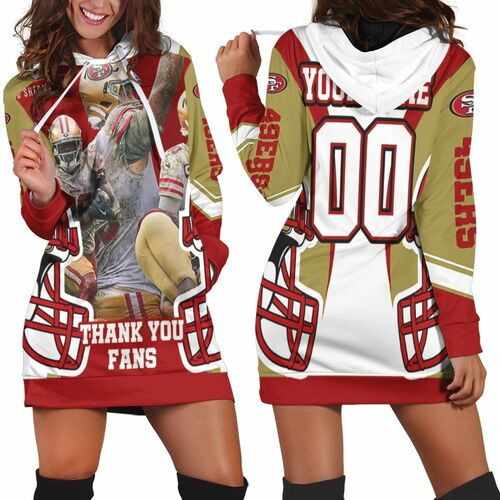 San Francisco 49ers Thank You Fans Personalized Hoodie Dress Sweater Dress Sweatshirt Dress