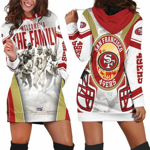 San Francisco 49ers Welcome To The Family Nfc West Division Super Bowl 2021 Hoodie Dress Sweater Dress Sweatshirt Dress
