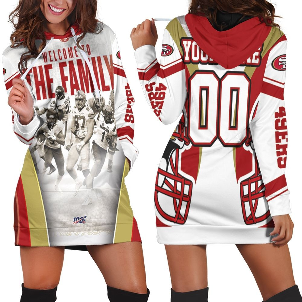 San Francisco 49ers Welcome To The Family Nfc West Division Super Bowl 2021 Personalized Hoodie Dress Sweater Dress Sweatshirt Dress