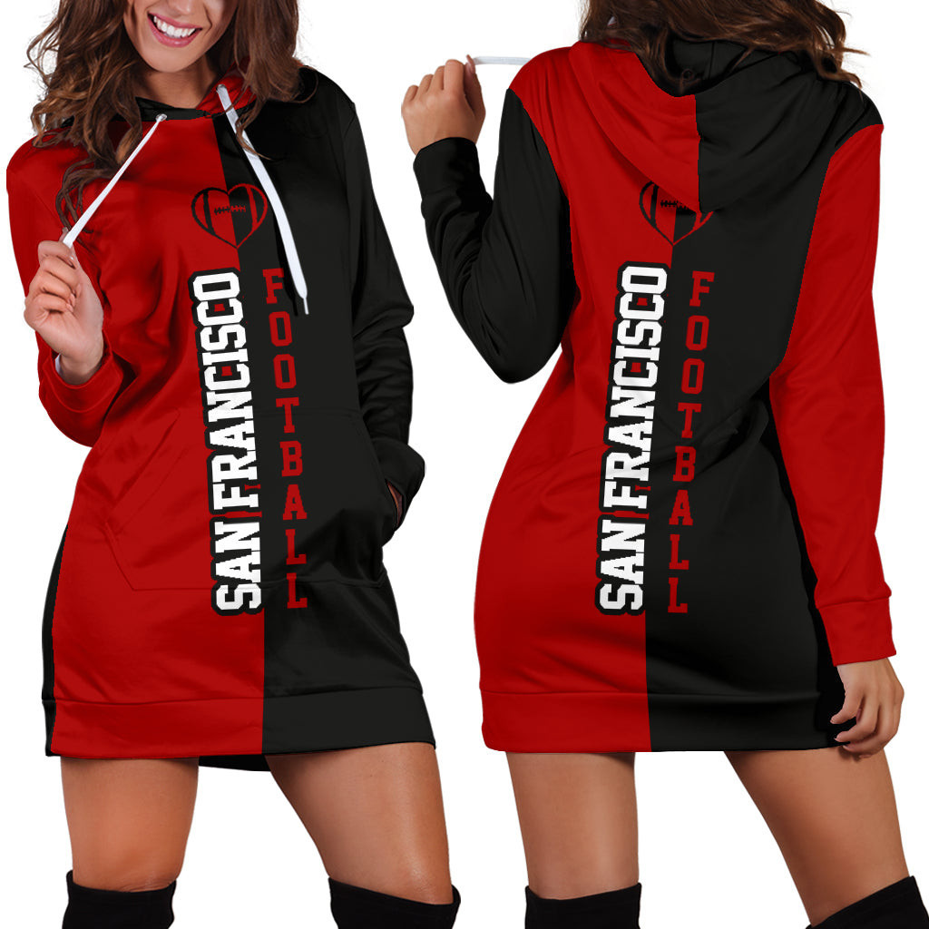 San Francisco Football Hoodie Dress 3d All Over Print For Women Hoodie