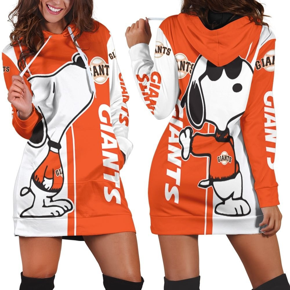 San Francisco Giants Snoopy Lover 3d Hoodie Dress Sweater Dress Sweatshirt Dress