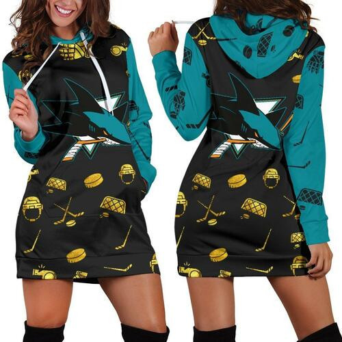 San Jose Sharks Hoodie Dress Sweater Dress Sweatshirt Dress 3d All Over Print For Women Hoodie