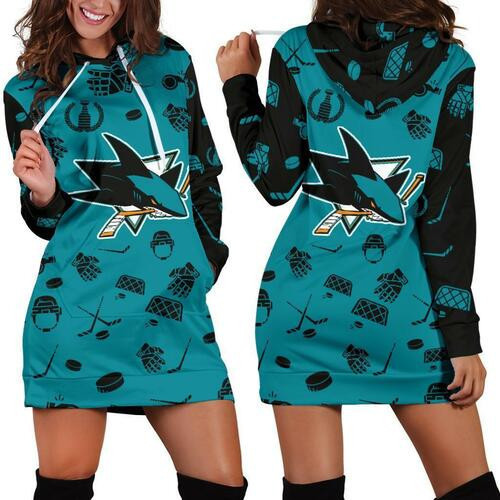 San Jose Sharks Womens Hoodie Dress Sweater Dress Sweatshirt Dress 3d All Over Print For Women Hoodie