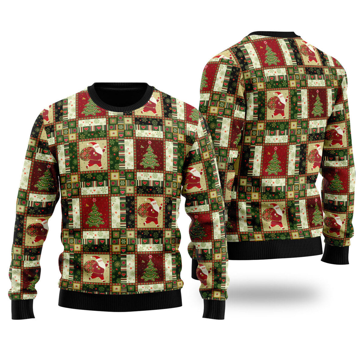 Santa Christmas Pattern Ugly Christmas Sweater Ugly Sweater For Men Women