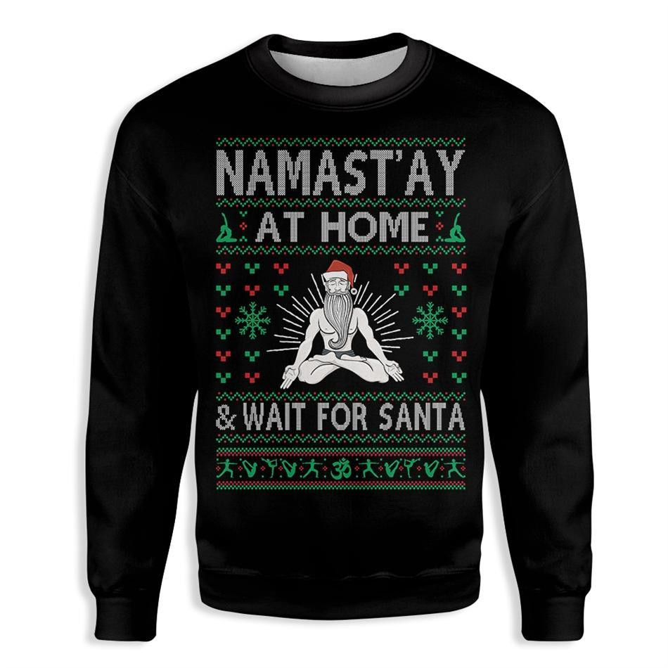 Santa Christmas Yoga Ugly Christmas Sweater Ugly Sweater For Men Women