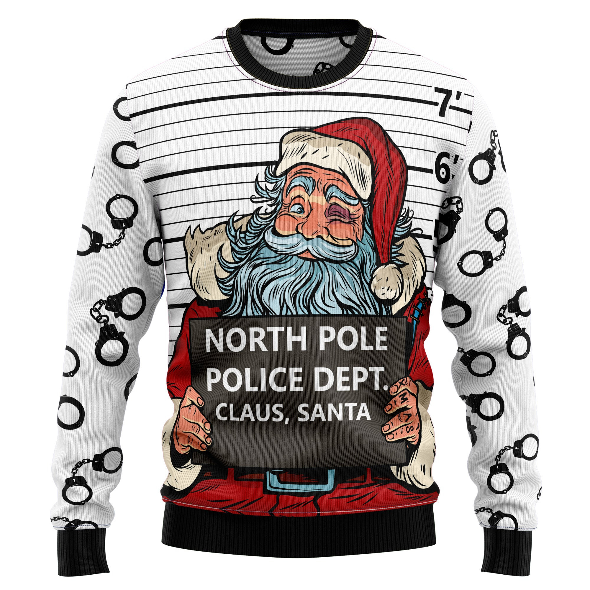 Santa Claus Arrested By North Pole Police Ugly Christmas Sweater