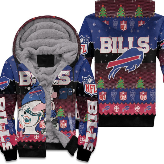 Santa Claus Buffalo Bills Sitting On Patriots Dolphins Jets Toilet Christmas Gift For Bills Fans Fleece Hoodie