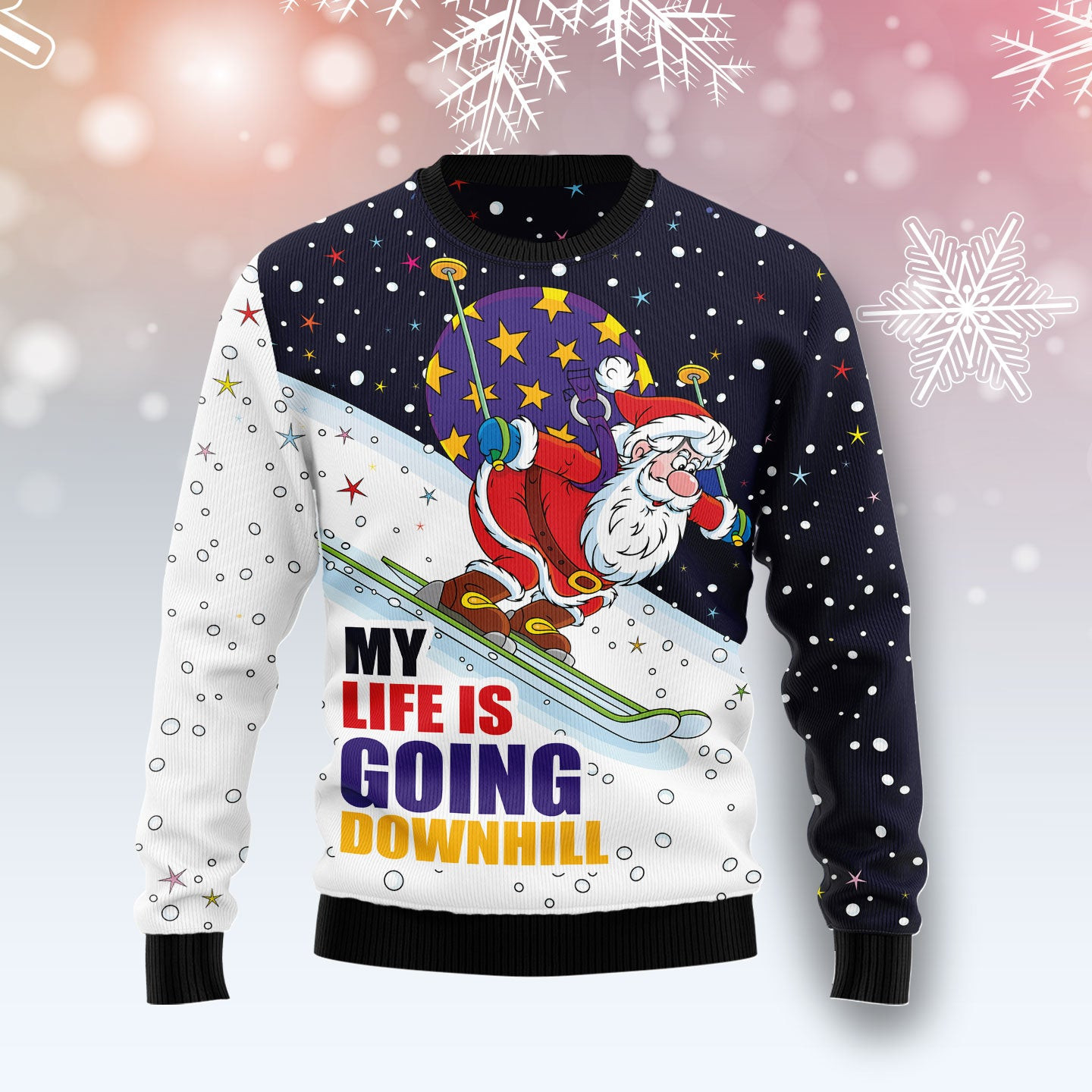 Santa Claus Ski Ugly Christmas Sweater