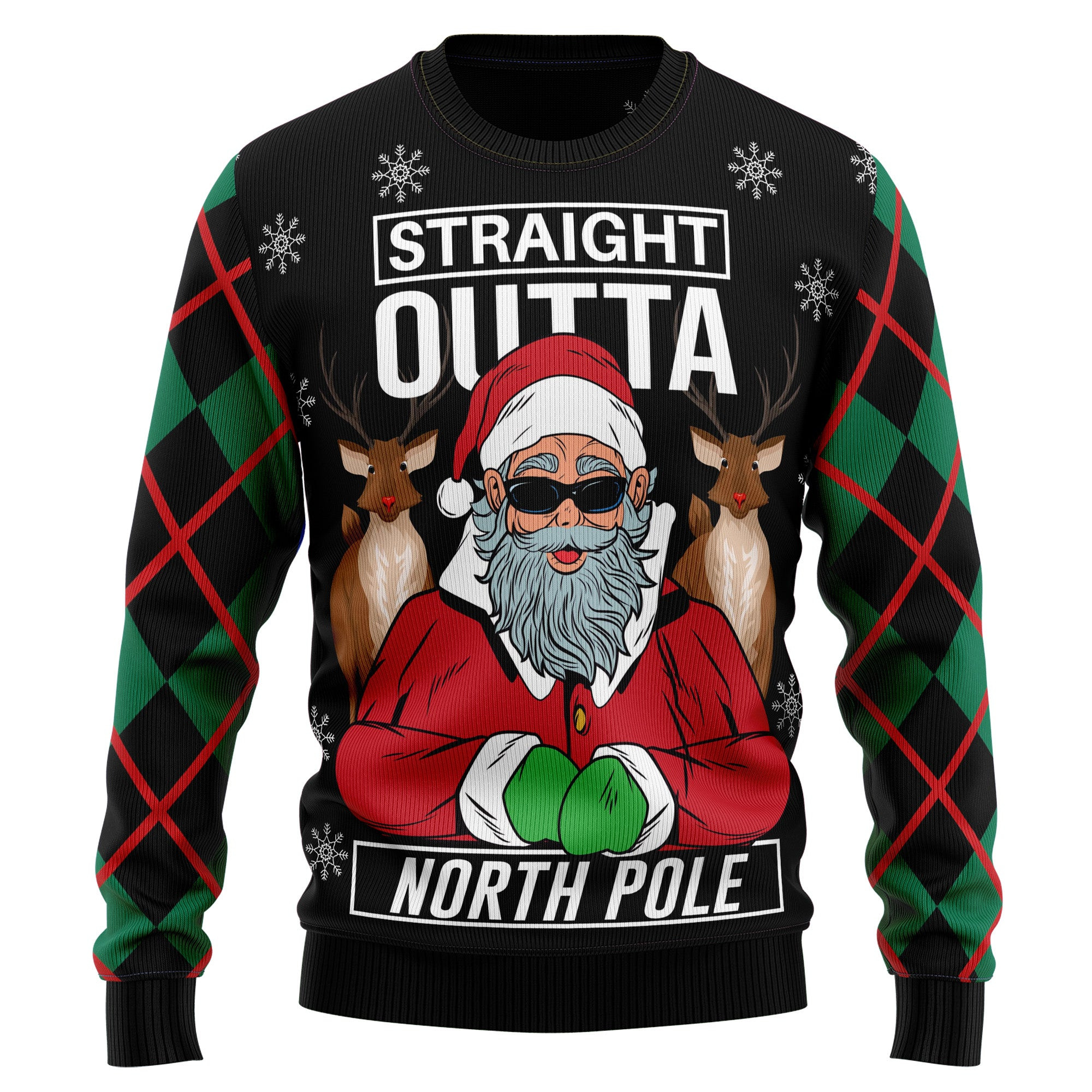 Santa Claus Straight Outta North Pole Ugly Christmas Sweater