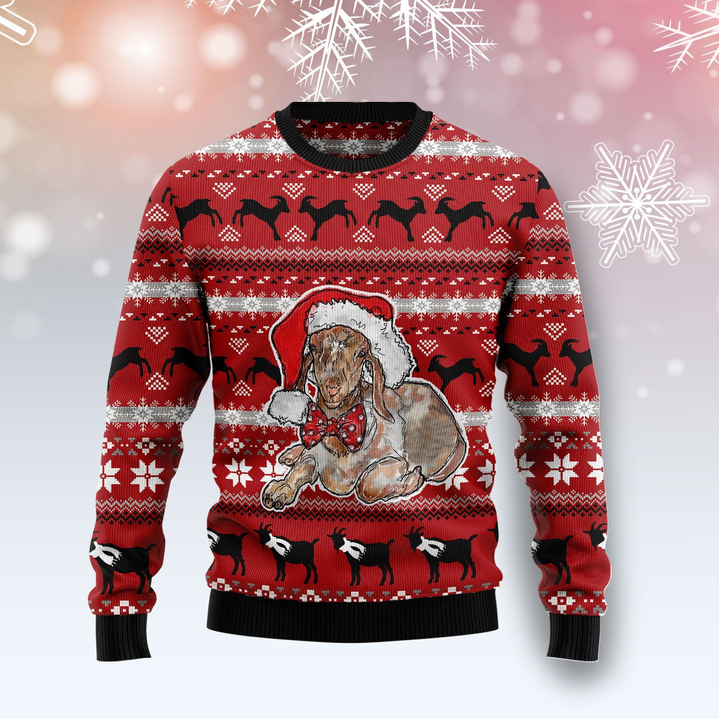 Santa Goat Ugly Christmas Sweater
