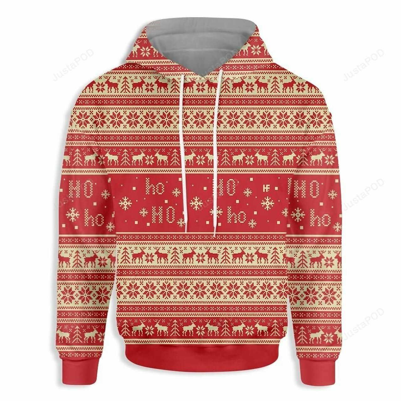 Santa Ho Ho Ho Ugly Christmas Xmas 3d All Over Print Hoodie