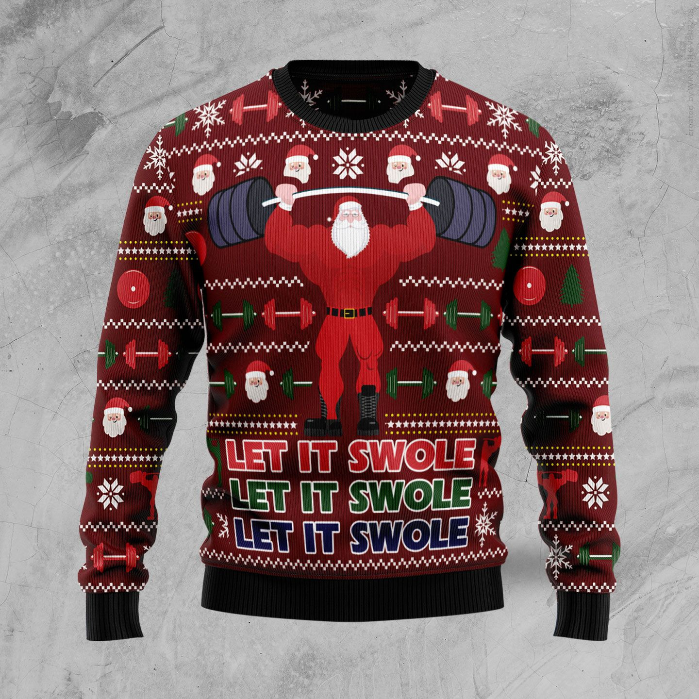 Santa Let It Swole Ugly Christmas Sweater Ugly Sweater For Men Women