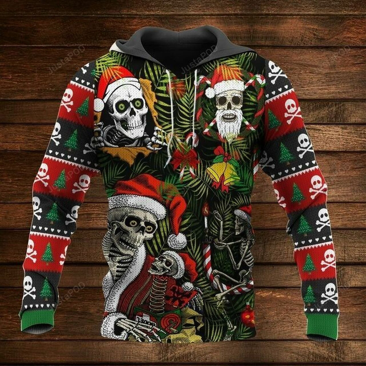 Santa Skull Christmas 3d All Over Print Hoodie