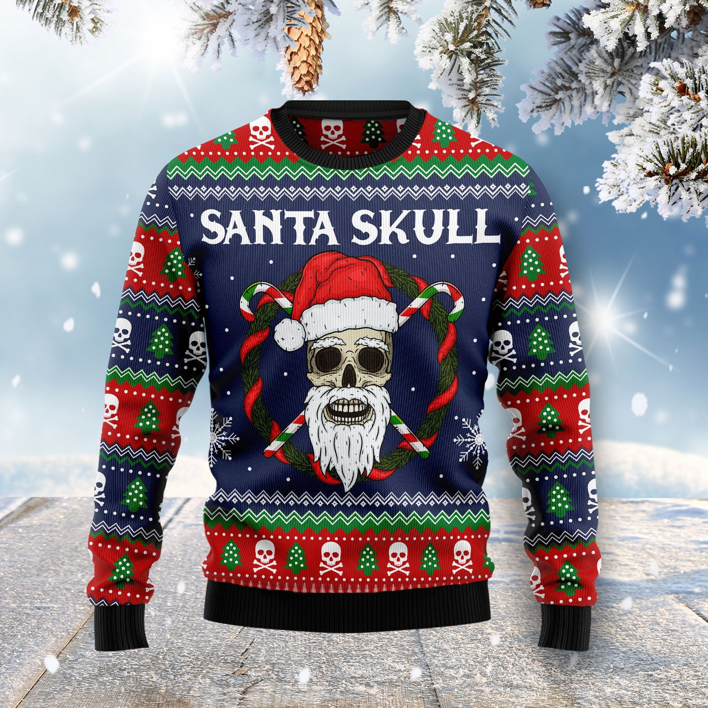 Santa Skull Ugly Christmas Sweater