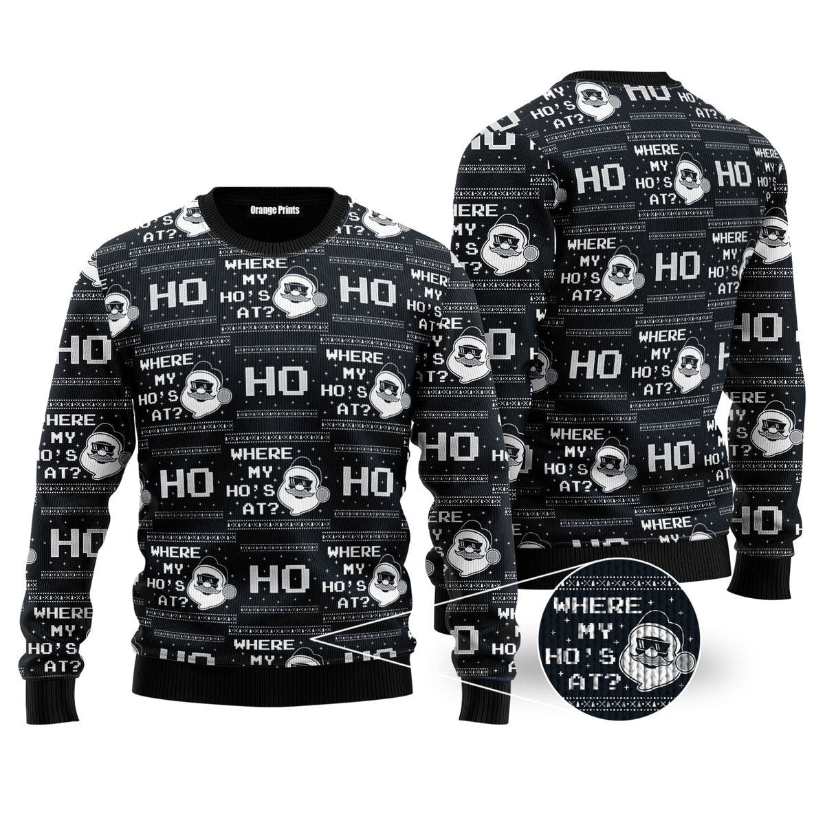 Santa Where My Hos At Ugly Christmas Sweater Ugly Sweater For Men Women