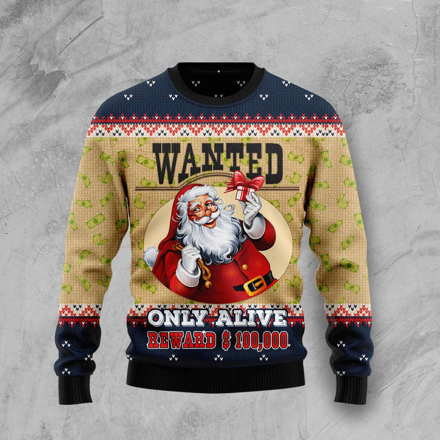 Satan Claus Wanted Only Alive Ugly Christmas Sweater