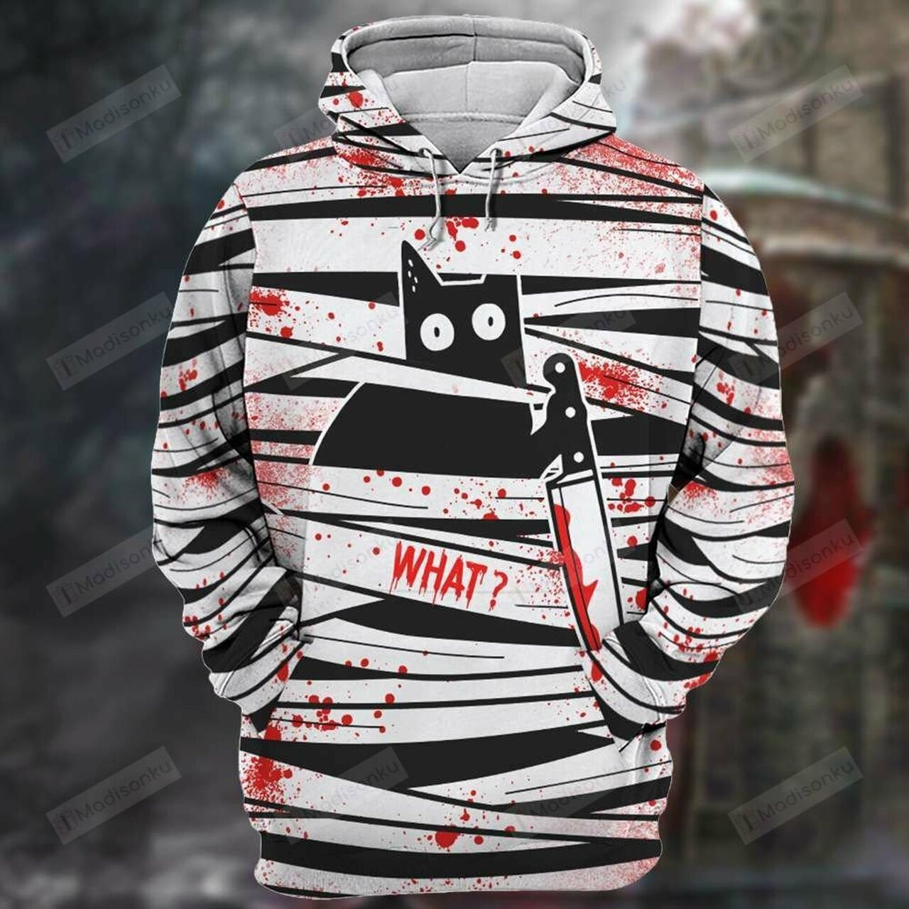 Scary Cat What 3d All Over Print Hoodie