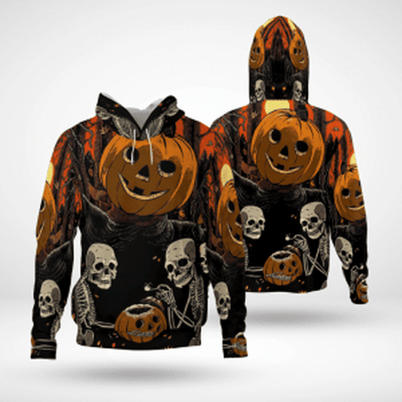 Scary Skeleton Halloween 3d All Over Print Hoodie