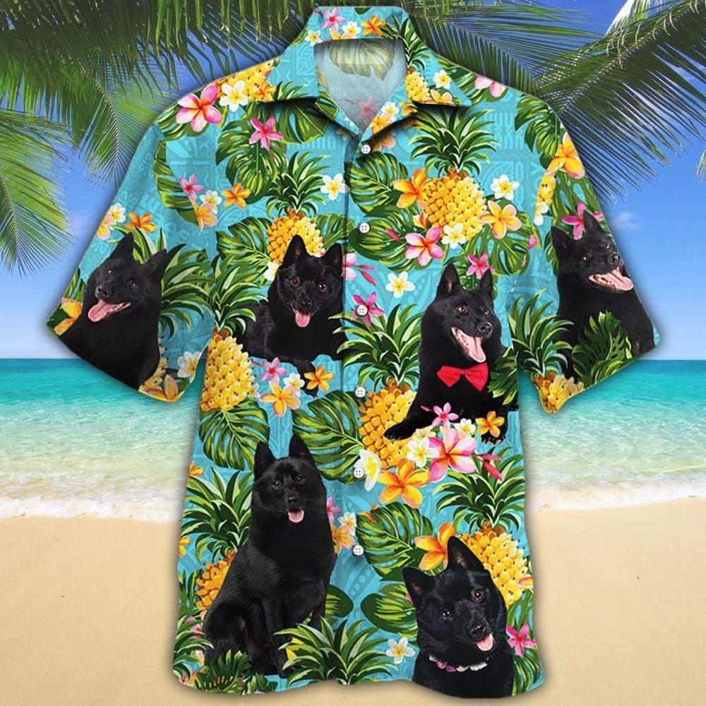 Schipperke Dog Lovers Pineapple Aloha Hawaiian Shirt Colorful Short Sleeve Summer Beach Casual Shirt For Men And Women