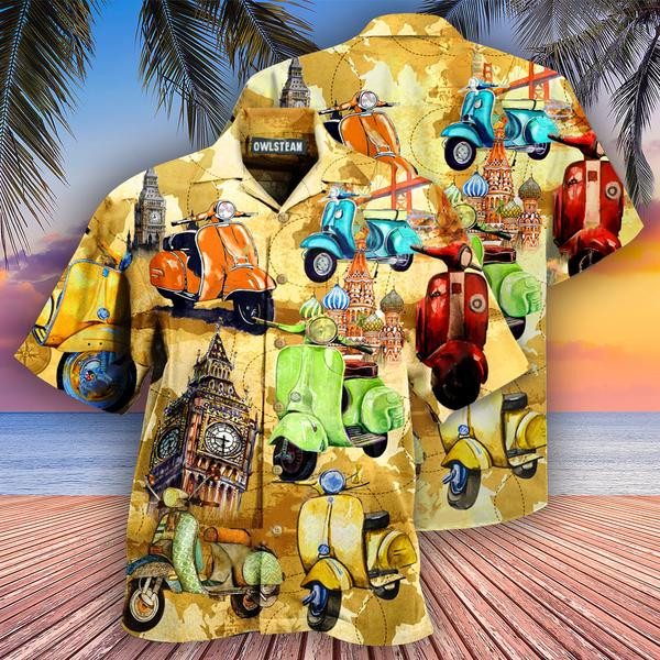 Scooter Life Is Short And The World Is Wide Edition - Hawaiian Shirt - Hawaiian Shirt For Men