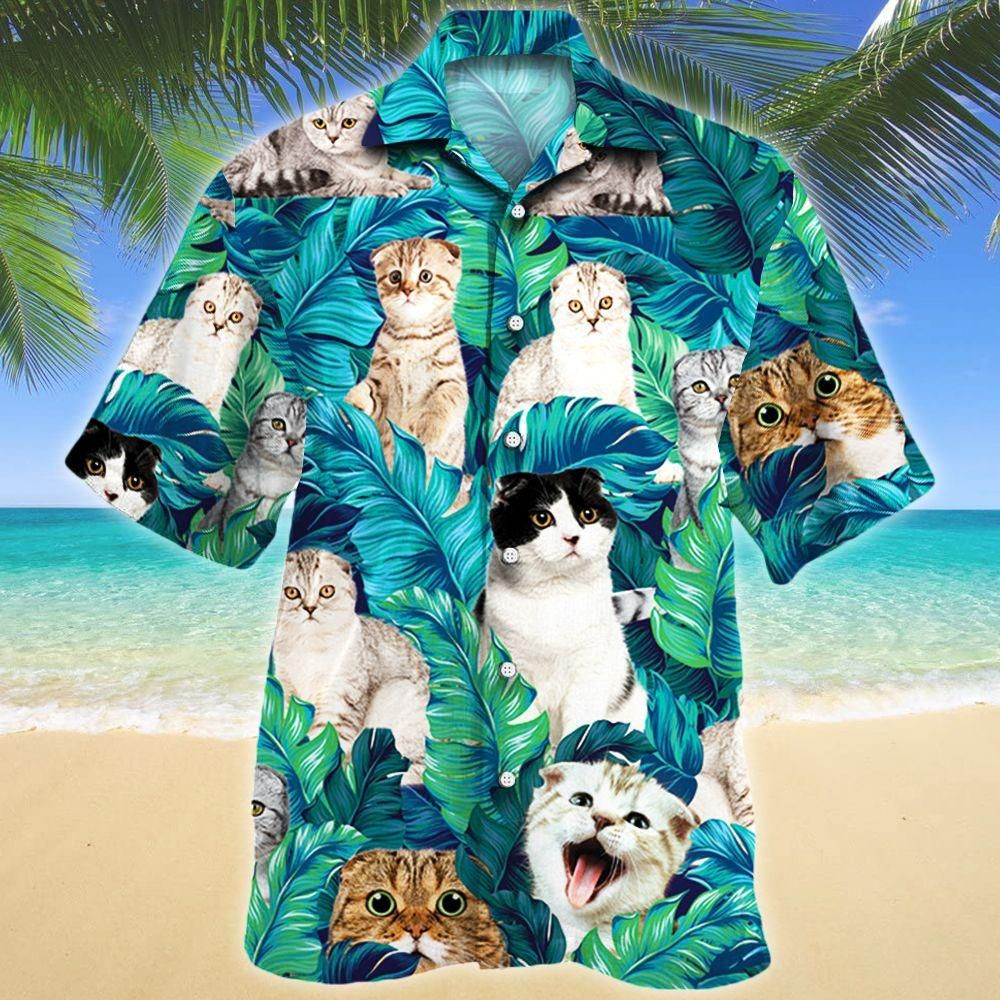 Scottish Fold Cat Lovers Aloha Hawaiian Shirt Colorful Short Sleeve Summer Beach Casual Shirt For Men And Women
