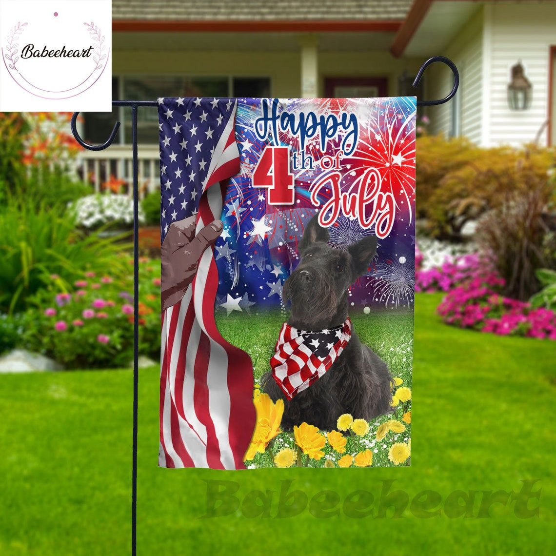 Scottish Terrier Dog Independence Day Flag Dog 4th Of July Flag Fourth July Dog Flag USA Independence Day Proud Nation Flags