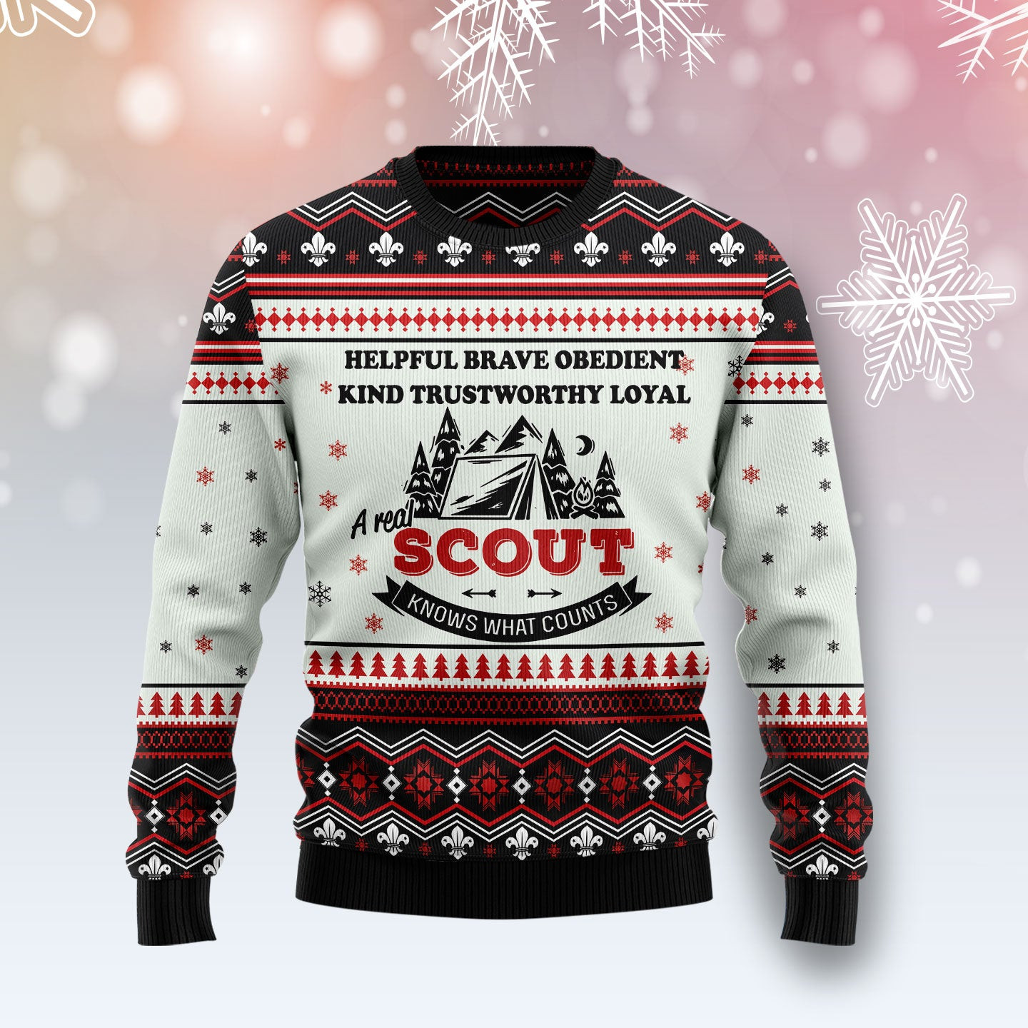 Scout Knows What Counts Ugly Christmas Sweater