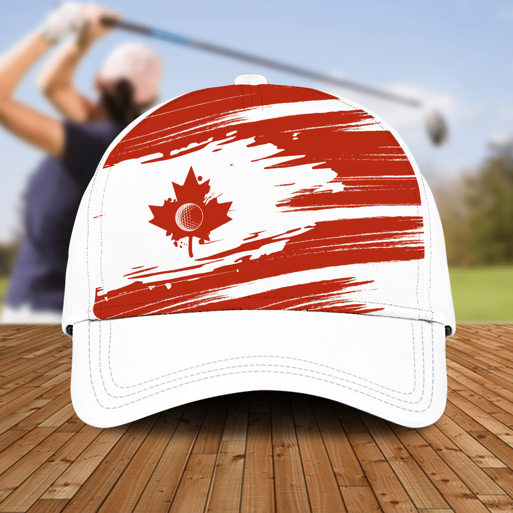 Scratched Flag Canada Swing Swear Repeat Color Golfer Gift Caps