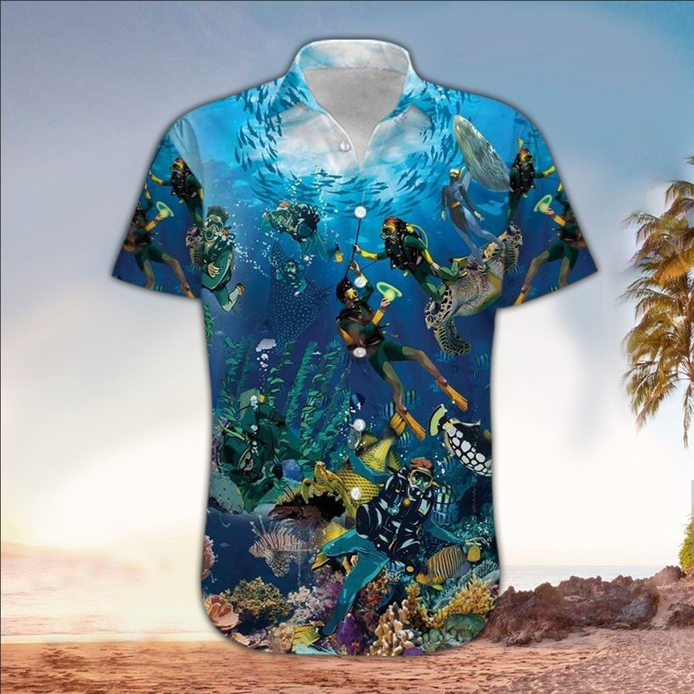 Scuba Aloha Shirt Hawaiian Shirt For Scuba Lovers Summer Aloha Shirt