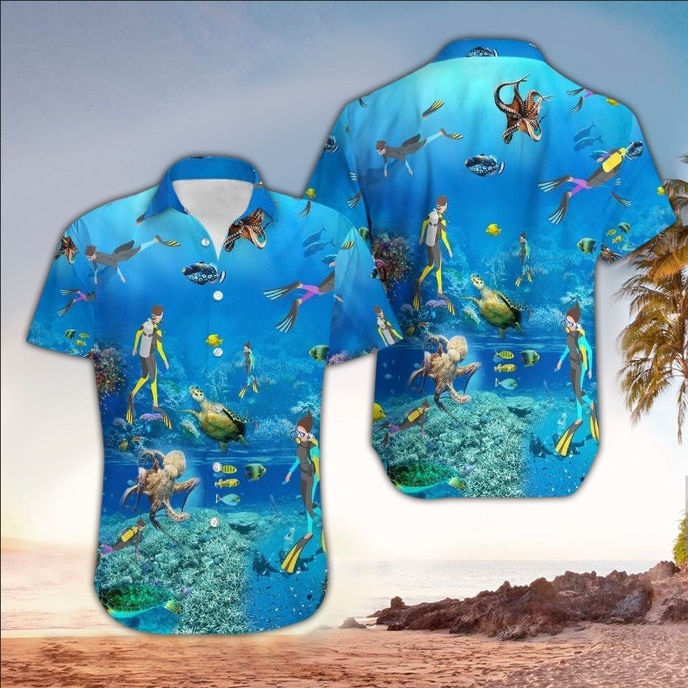 Scuba Shirt Scuba Clothing For Scuba Lovers Summer Aloha Shirt