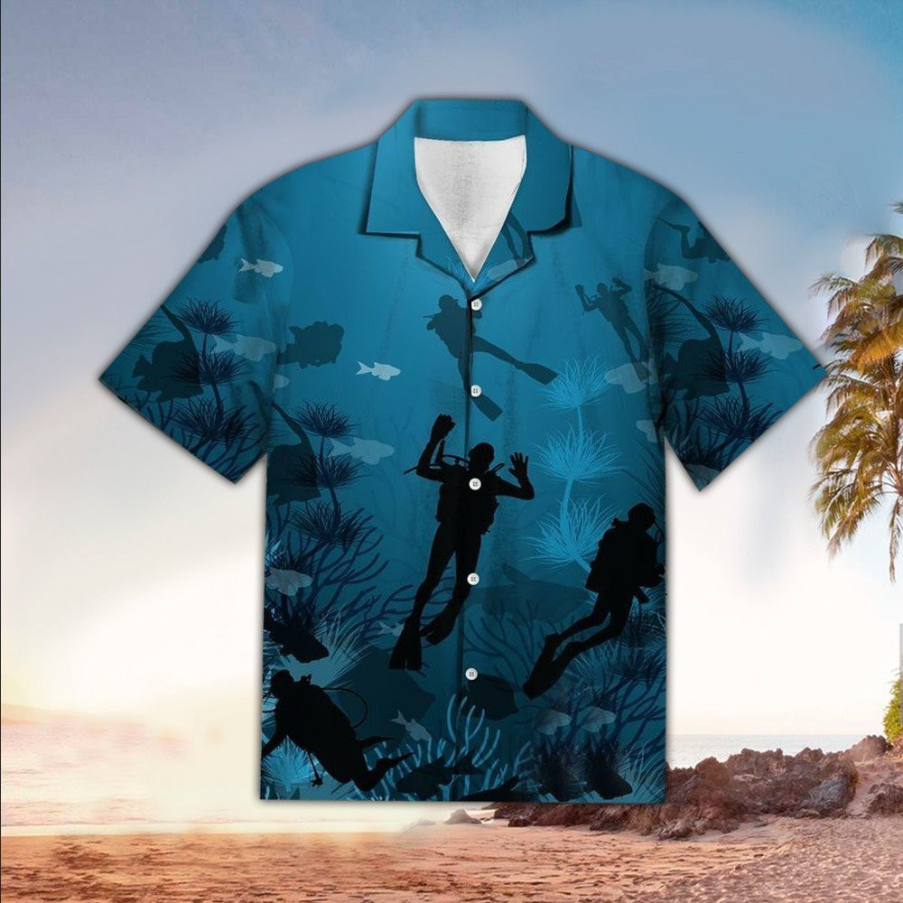 Scuba Shirt Scuba Hawaiian Shirt For Scuba Lovers Summer Aloha Shirt