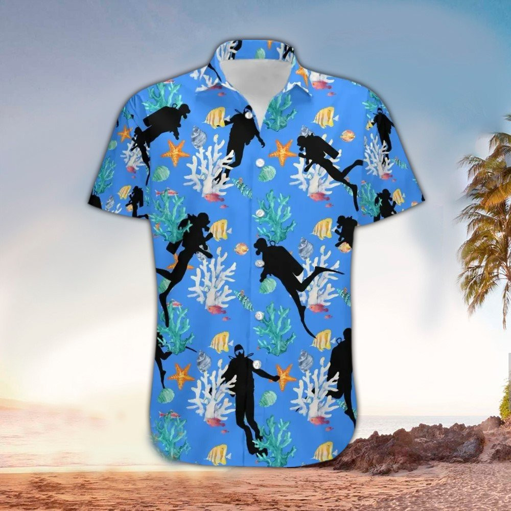 Scuba Shirt Scuba Hawaiian Shirt For Scuba Lovers Summer Aloha Shirt