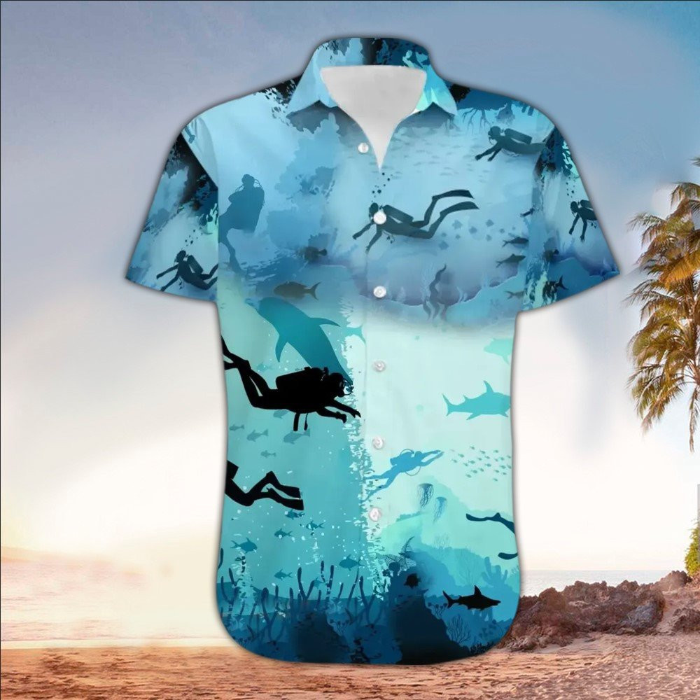 Scuba Shirt Scuba Hawaiian Shirt For Scuba Lovers Summer Aloha Shirt