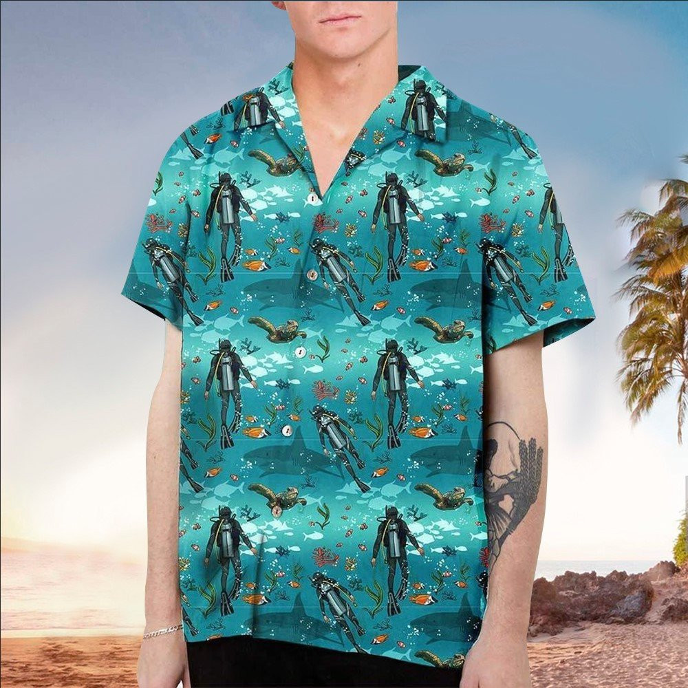 Scuba Shirt Scuba Hawaiian Shirt For Scuba Lovers Summer Aloha Shirt