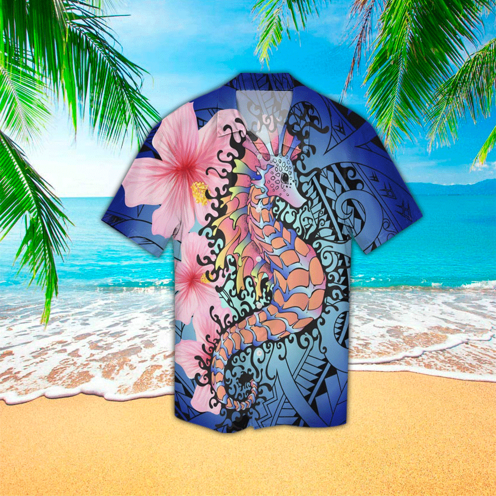 Seahorse Hawaiian Shirt Perfect Seahorse Terrier Clothing Shirt for Men and Women