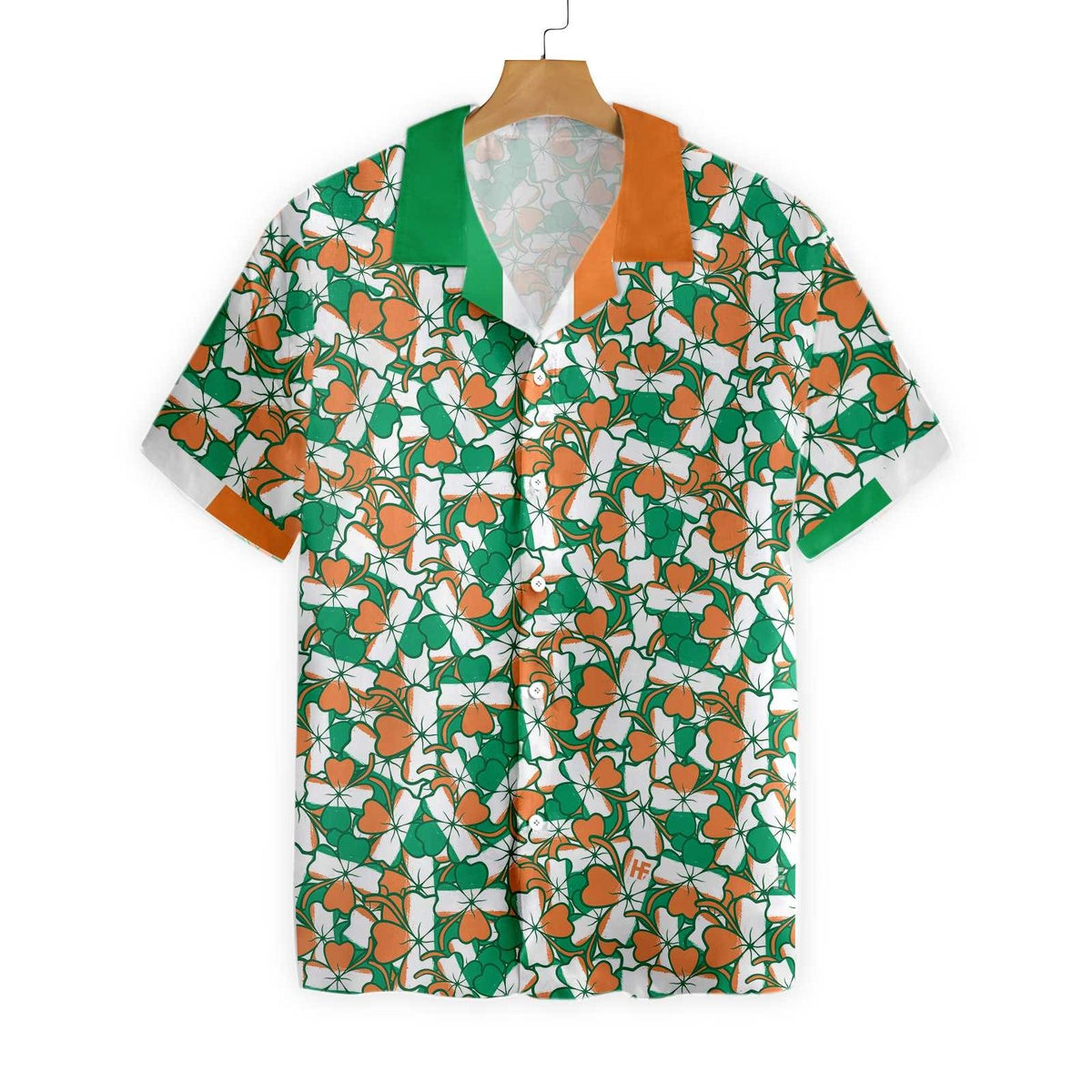 Seamless Ireland Styled Shamrock Saint Patricks Day Irish Hawaiian Shirt