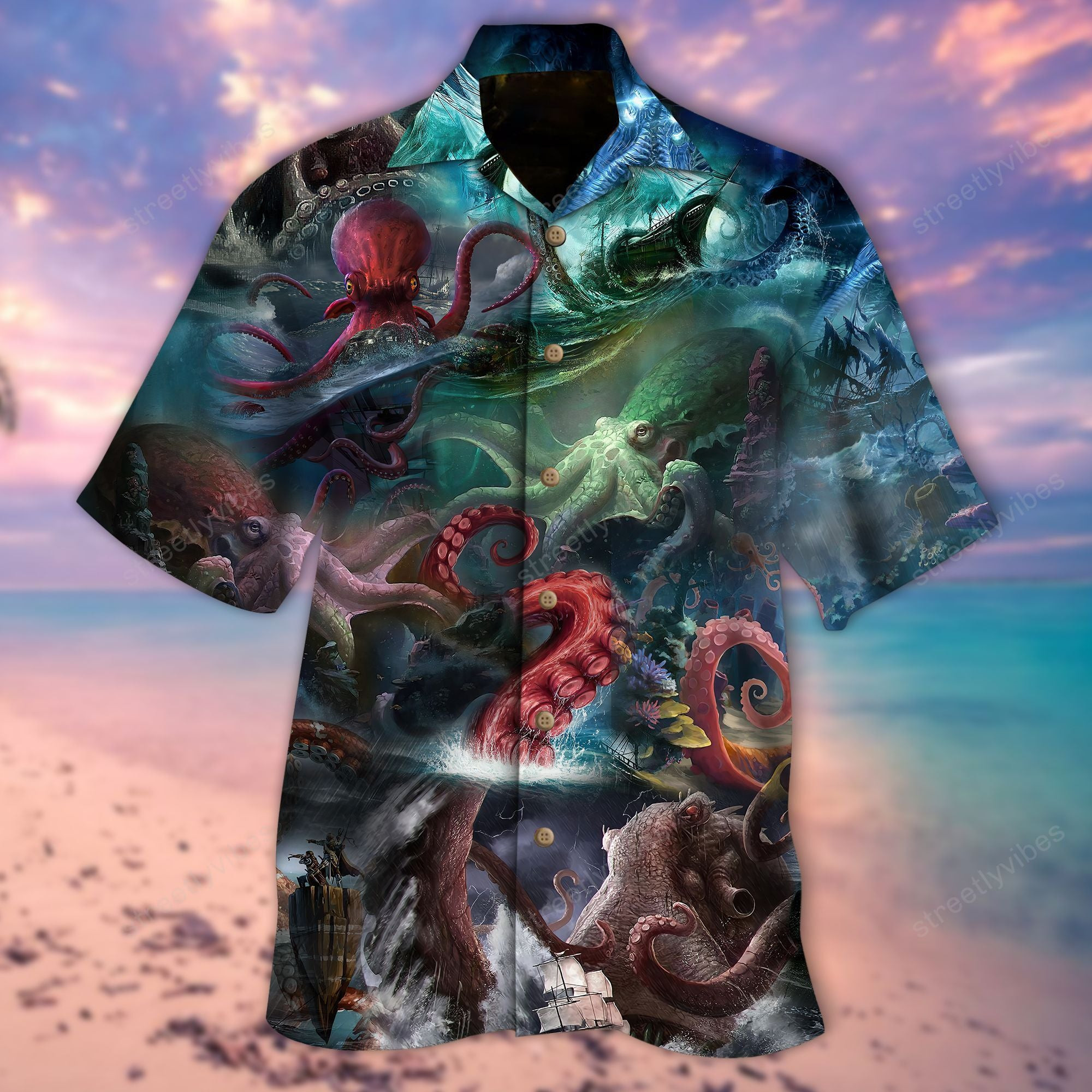 Seas The Day Just Like The Octopus Unisex Hawaiian Shirt Hawaiian Shirt For Men, Hawaiian Shirt For Women, Aloha Shirt