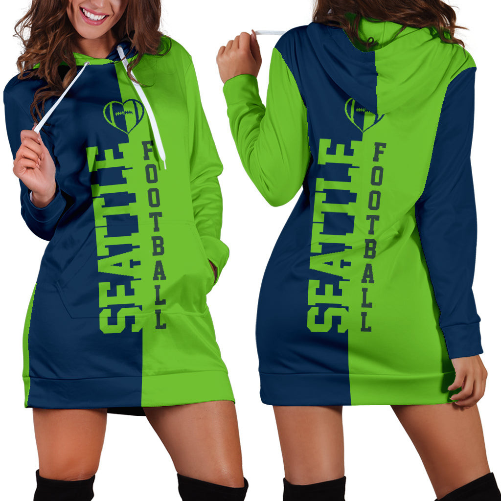 Seattle Football Hoodie Dress 3d All Over Print For Women Hoodie